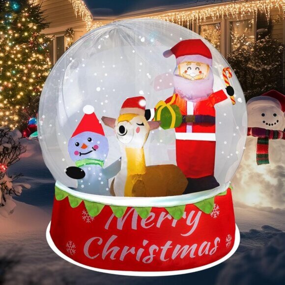 ⚡5 FT Christmas Inflatables Snow Globe Light Up Crystal Ball Outdoor Decorations - Picture 7 of 7